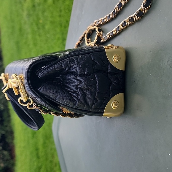 METROCITY Black Embossed Logo Quilted Leather Mini Bag - Picture 4 of 16